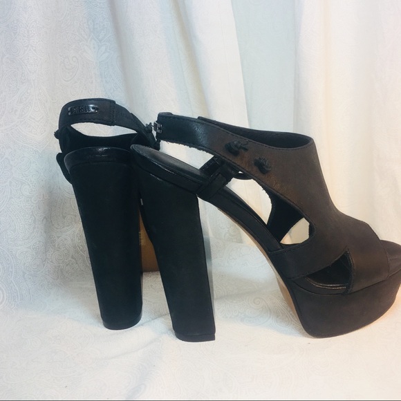 DIESEL black, leather platforms - Picture 3 of 6